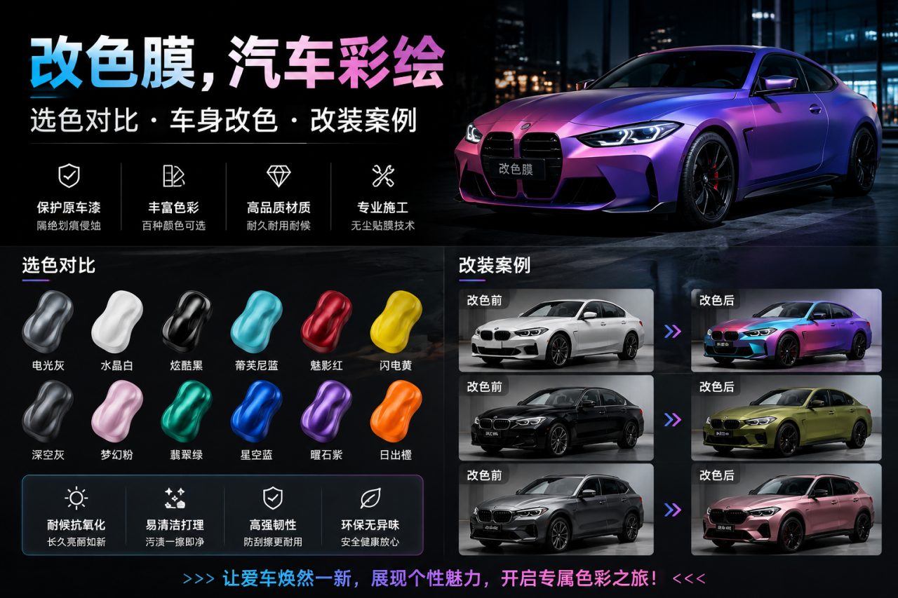 别再盲目选色!改色膜与汽车彩绘的核心知识指南