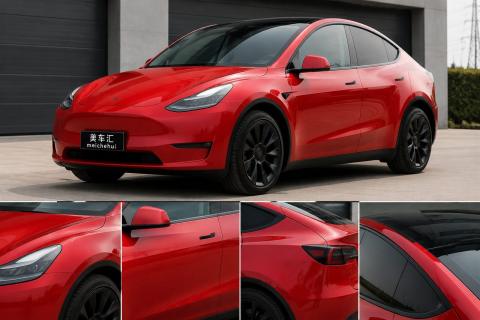 红色光影下的Model Y，焕醒运动气场