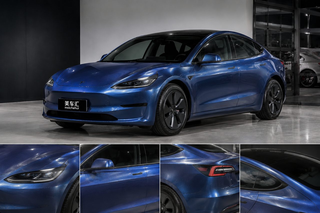 蓝调更深一层，Model 3换上金属午夜蓝后的沉稳气场