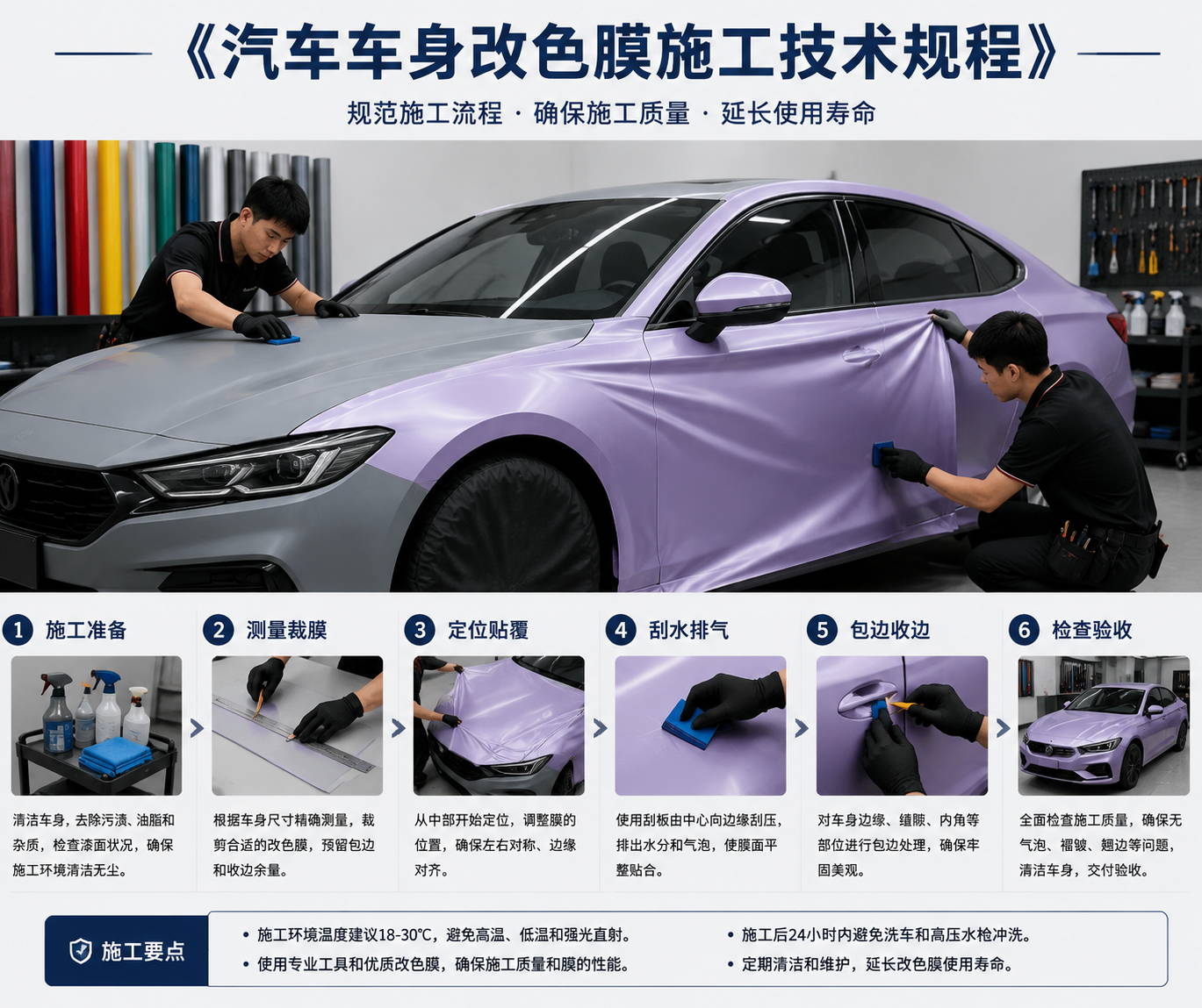 《汽车车身改色膜施工技术规程》完整全文