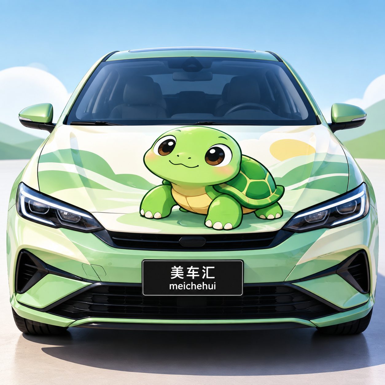 乌龟慢慢吉祥物风格