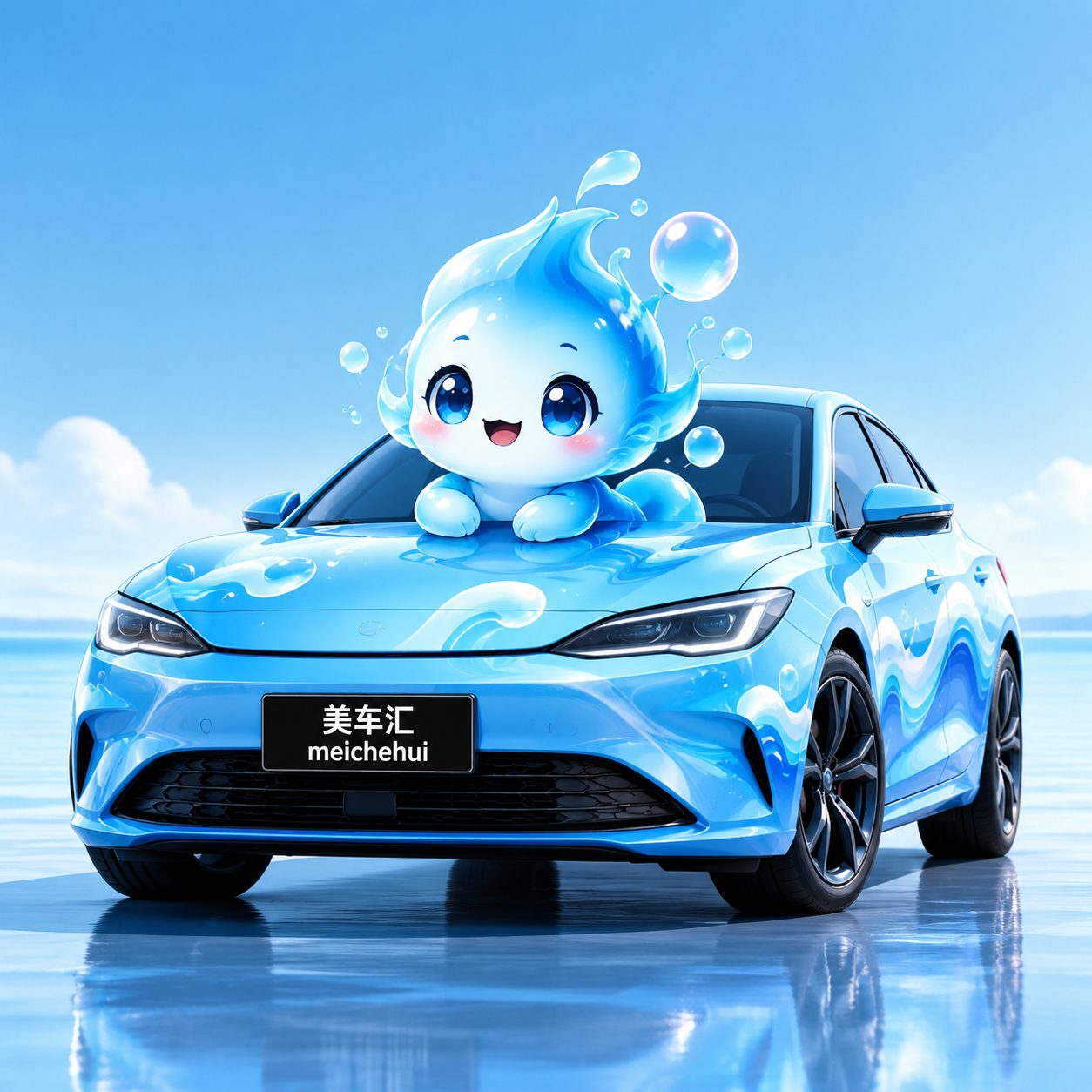 水精灵泡泡吉祥物风格