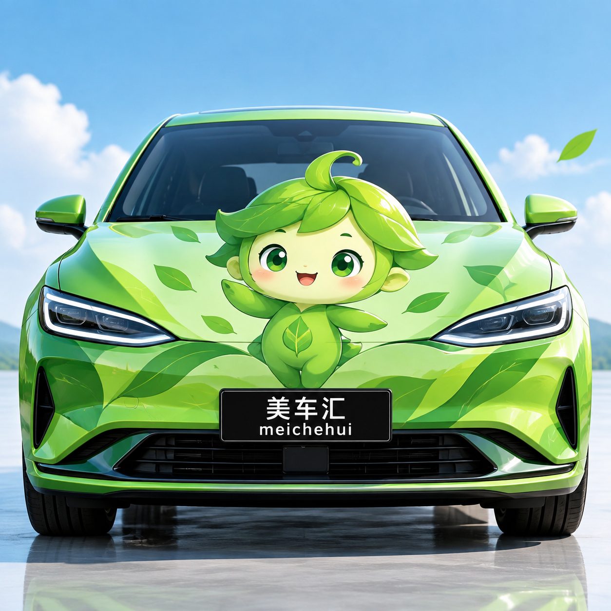树叶精灵绿绿吉祥物风格