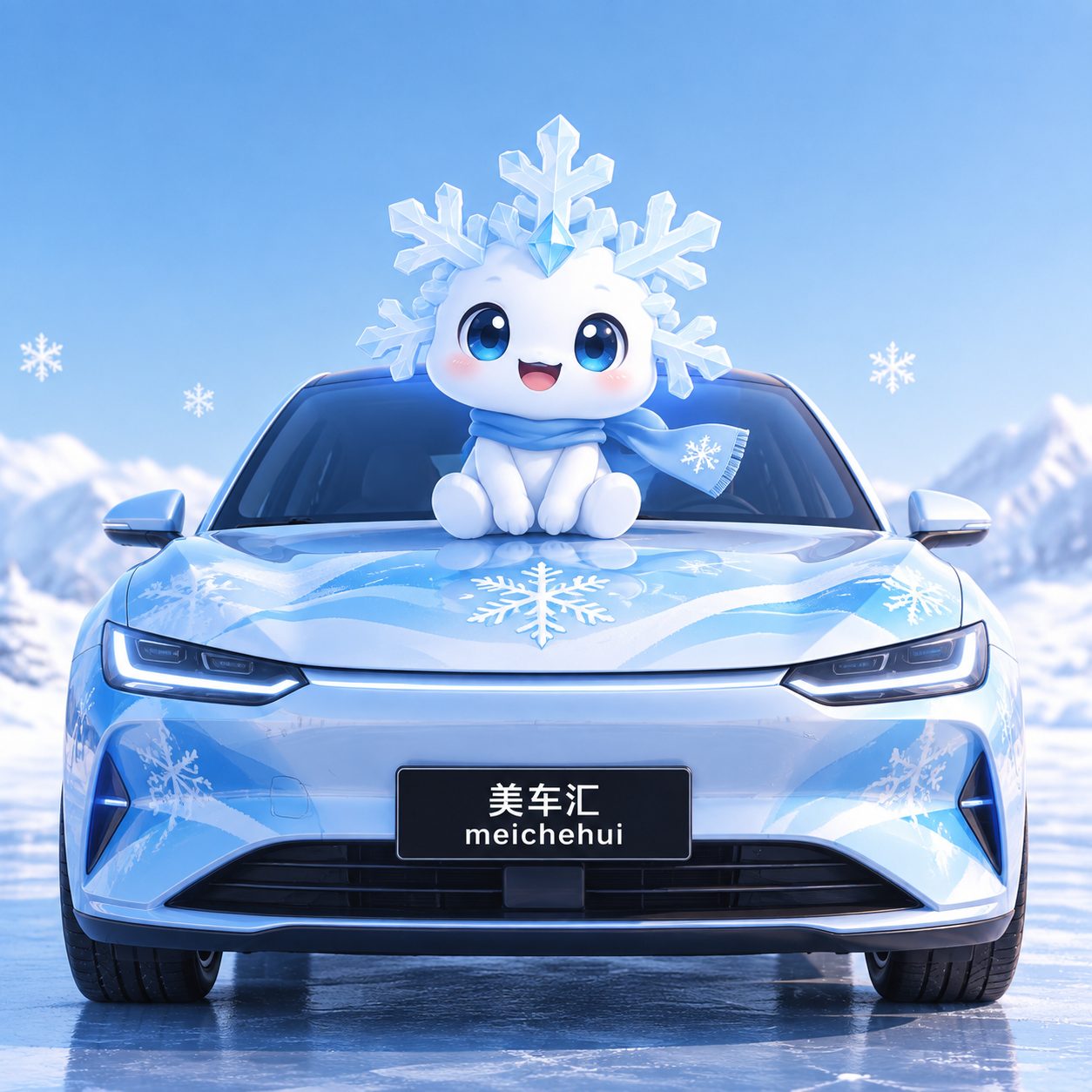 雪花精灵冬冬吉祥物风格