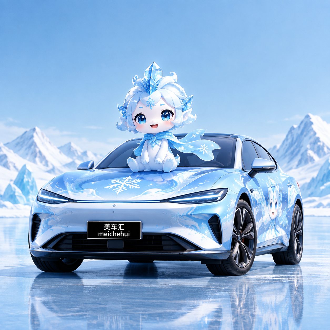 冰雪精灵冰冰吉祥物风格