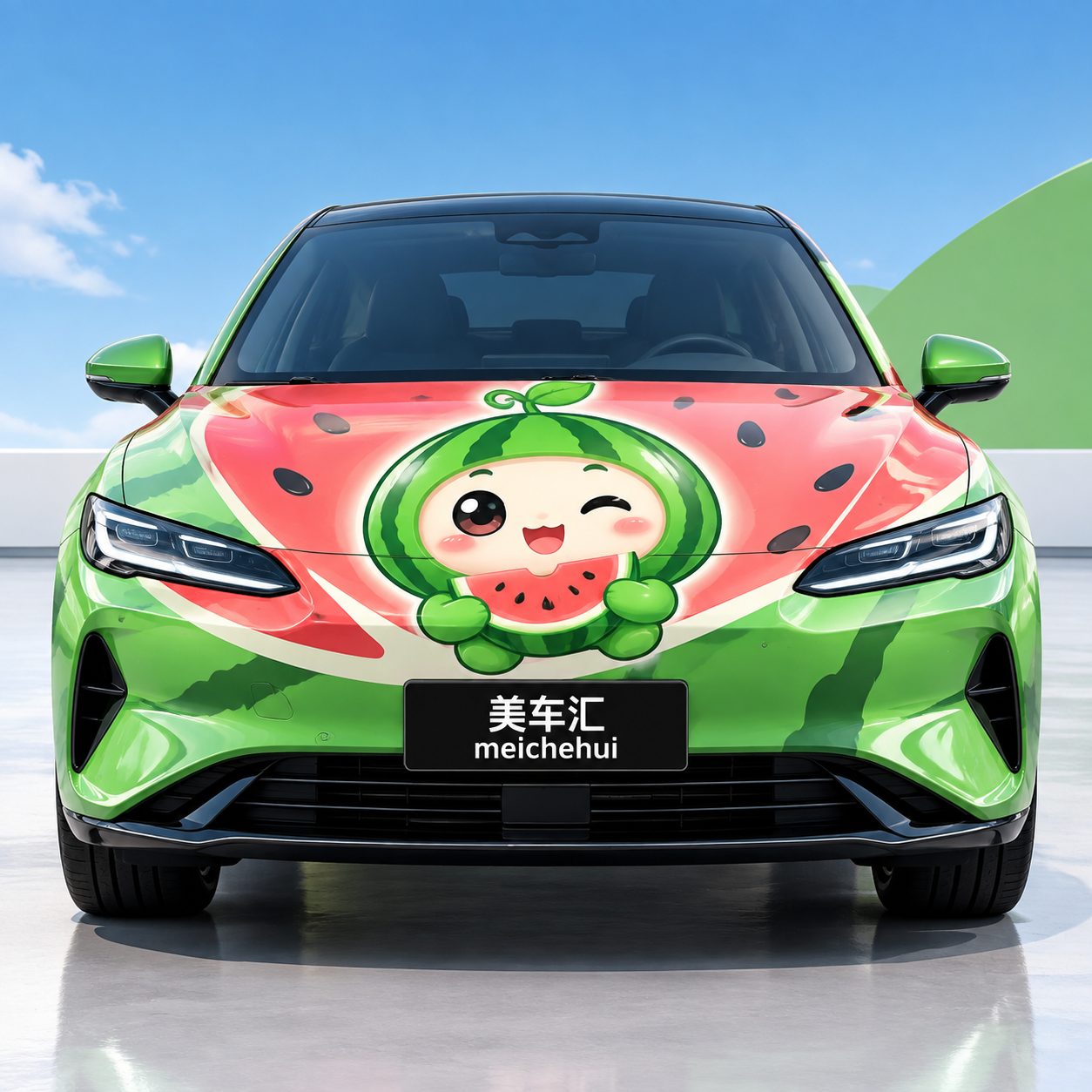 西瓜精灵瓜瓜吉祥物风格