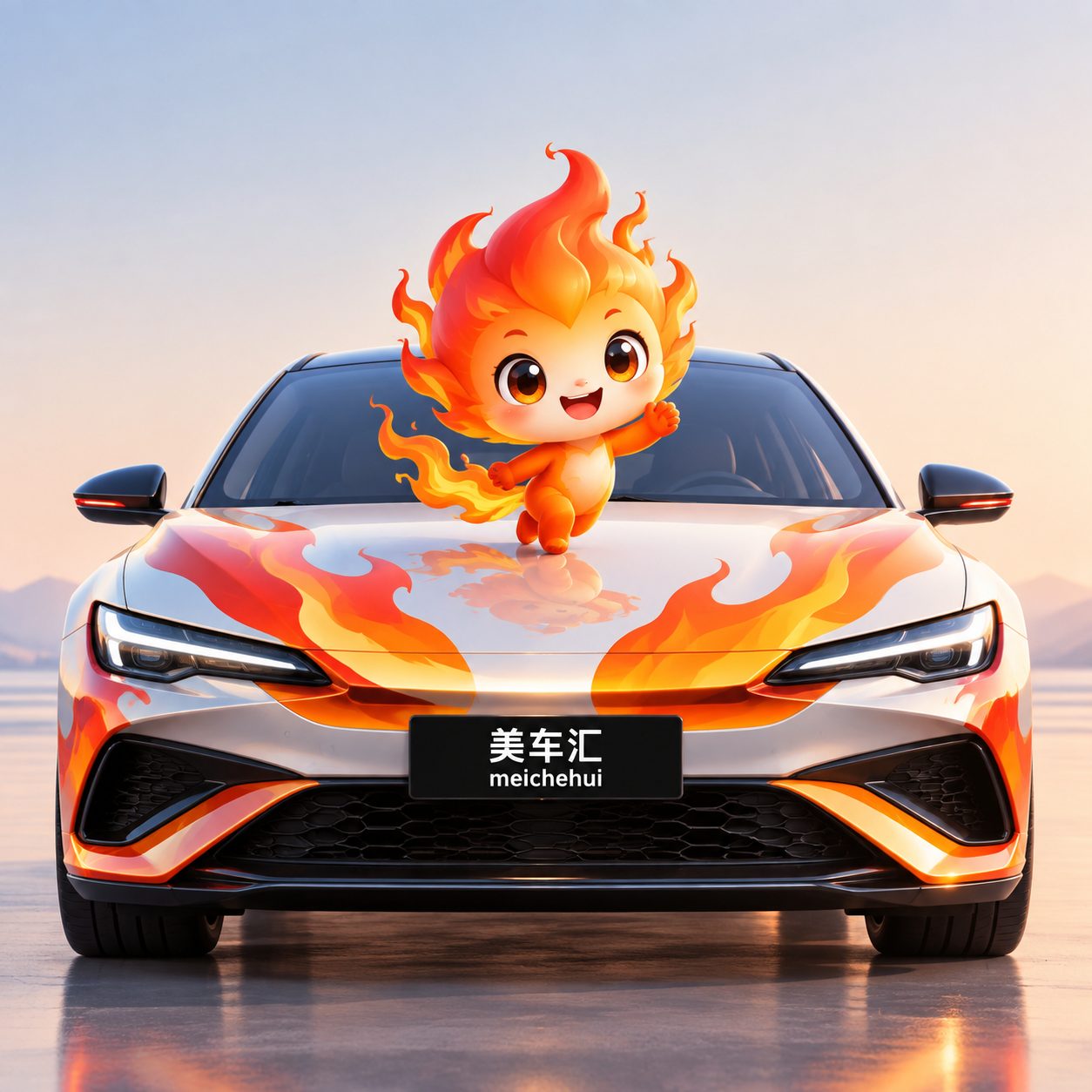 火焰精灵跳跳吉祥物风格