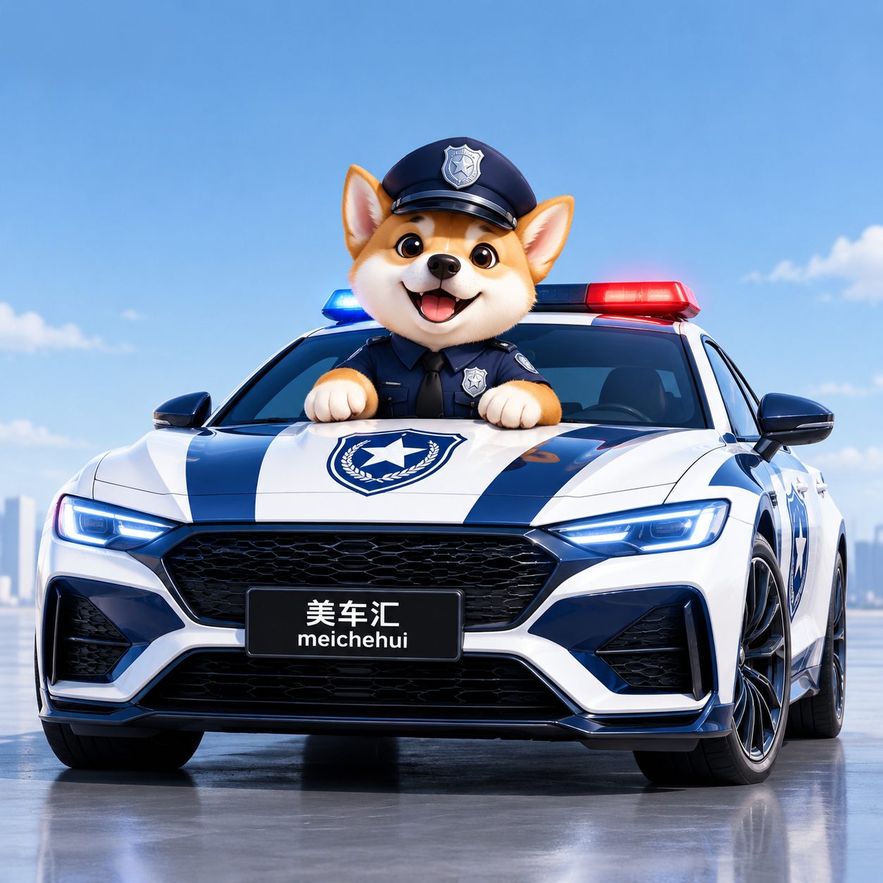 警察狗狗吉祥物风格