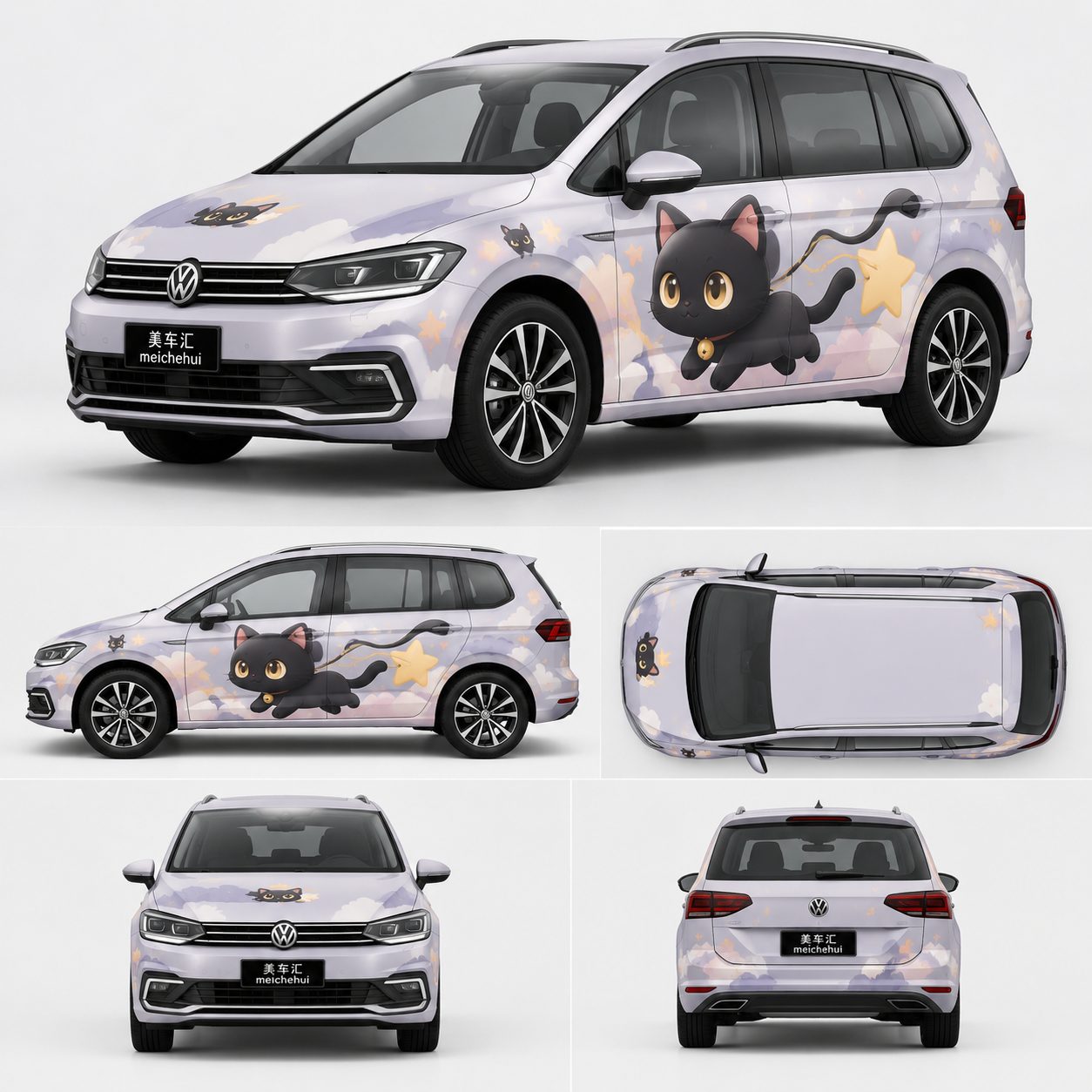 黑猫小精灵潮玩风格 黑猫小精灵潮玩风格汽车彩绘