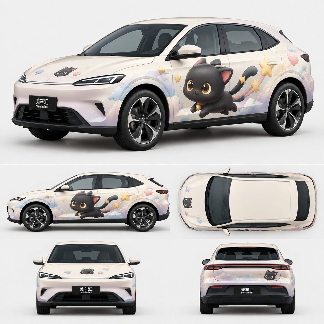 黑猫小精灵潮玩风格 黑猫小精灵潮玩风格汽车彩绘